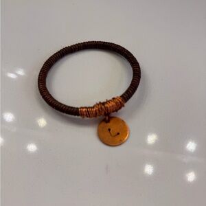 Copper and Leather Bracelet